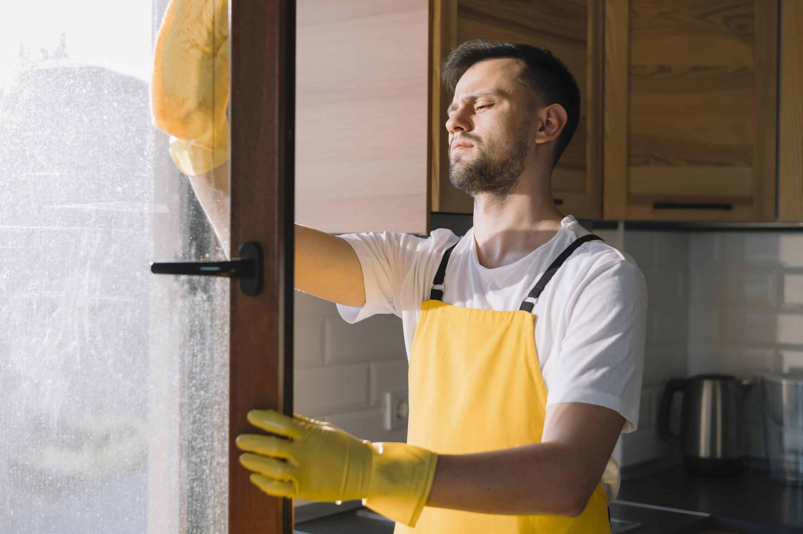 What do professional window cleaners use to clean windows?